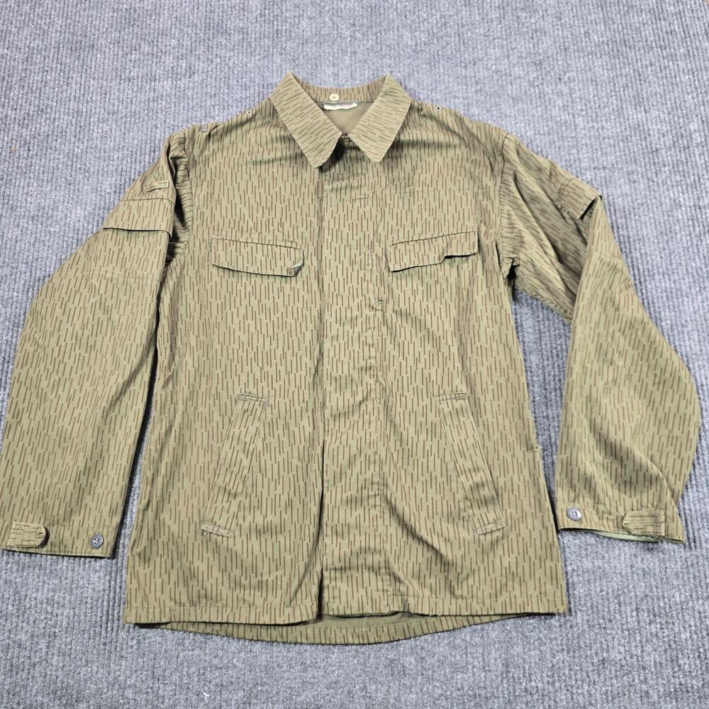 Vintage East German Strichtarn Raindrop Camo Field Jacket G48 Green Canvas
